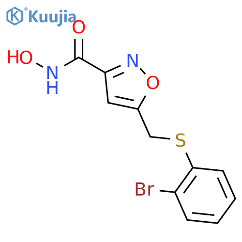 3-Isoxazolecarboxamide, 5-[[(2-bromophenyl)thio]methyl]-N-hydroxy- structure