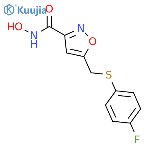 3-Isoxazolecarboxamide, 5-[[(4-fluorophenyl)thio]methyl]-N-hydroxy- structure