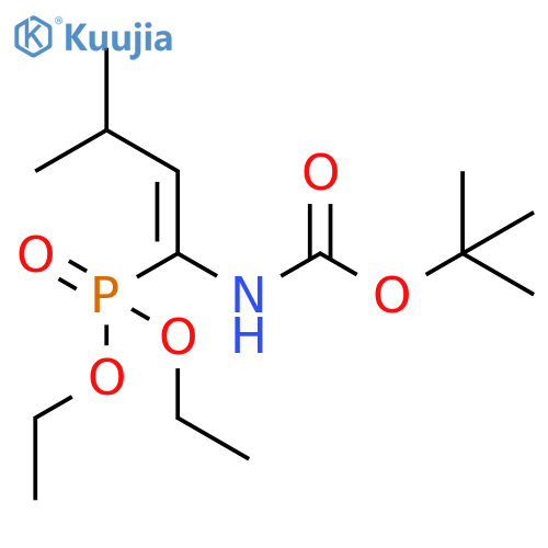 Carbamic acid, [(1Z)-1-(diethoxyphosphinyl)-3-methyl-1-butenyl]-,1,1-dimethylethyl ester structure