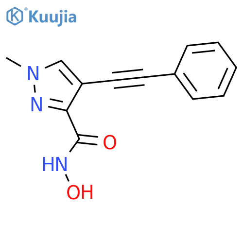 1H-Pyrazole-3-carboxamide, N-hydroxy-1-methyl-4-(phenylethynyl)- structure