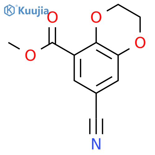 1,4-Benzodioxin-5-carboxylic acid, 7-cyano-2,3-dihydro-, methyl ester structure
