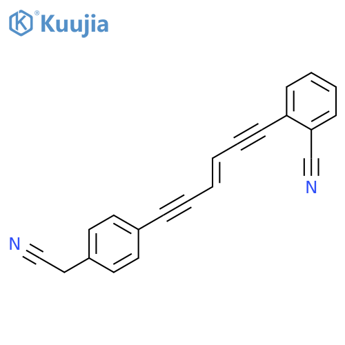 Benzeneacetonitrile, 4-[6-(2-cyanophenyl)-3-hexene-1,5-diynyl]- structure
