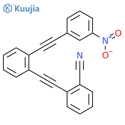 Benzonitrile, 2-[[2-[(3-nitrophenyl)ethynyl]phenyl]ethynyl]- structure