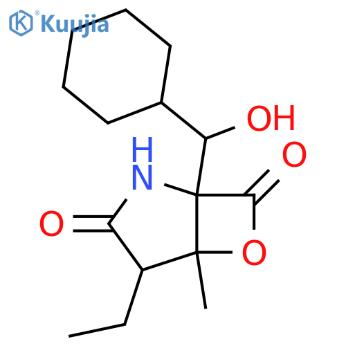6-Oxa-2-azabicyclo[3.2.0]heptane-3,7-dione, 1-(cyclohexylhydroxymethyl)-4-ethyl-5-methyl- structure