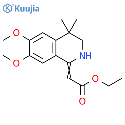 Acetic acid,(3,4-dihydro-6,7-dimethoxy-4,4-dimethyl-1(2H)-isoquinolinylidene)-,ethyl ester structure