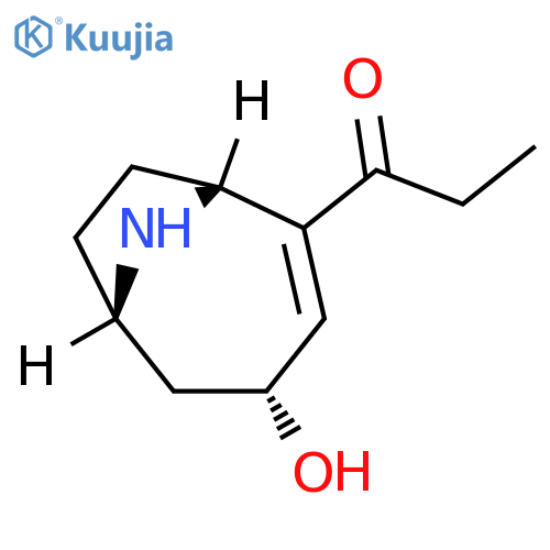 1-Propanone, 1-[(1R,4R,6S)-4-hydroxy-9-azabicyclo[4.2.1]non-2-en-2-yl]- structure