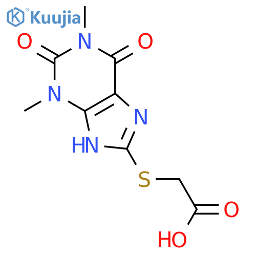 2-(1,3-Dimethyl-2,6-dioxo-2,3,6,9-tetrahydro-1H-purin-8-yl)sulfanylacetic Acid structure