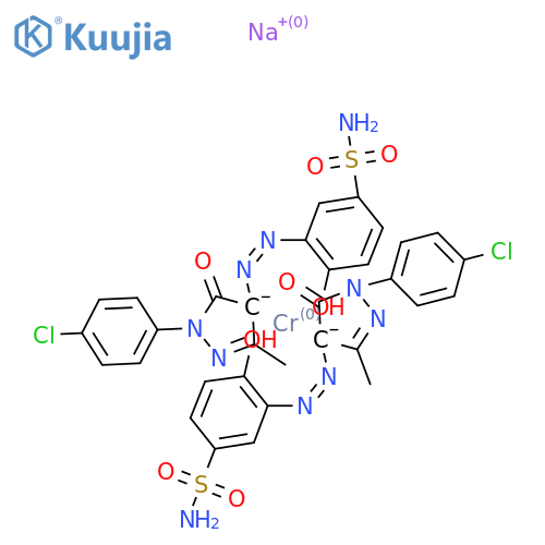 sodium bis[3-[[1-(4-chlorophenyl)-4,5-dihydro-3-methyl-5-oxo-1H-pyrazol-4-yl]azo]-4-hydroxybenzene-1-sulphonamidato(2-)]chromate(1-) structure