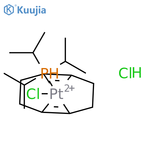 [(1,5-cyclooctadiene)PtCl(tri-i-propylphosphine)]Cl structure
