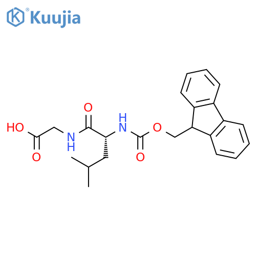 2-(2R)-2-({(9H-fluoren-9-yl)methoxycarbonyl}amino)-4-methylpentanamidoacetic acid structure