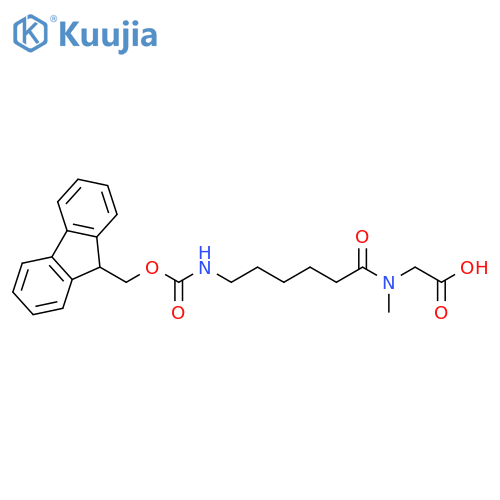 2-6-({(9H-fluoren-9-yl)methoxycarbonyl}amino)-N-methylhexanamidoacetic acid structure