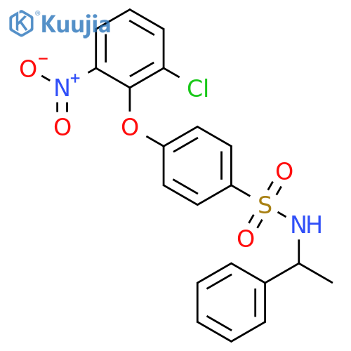 Benzenesulfonamide, 4-(2-chloro-6-nitrophenoxy)-N-(1-phenylethyl)- structure