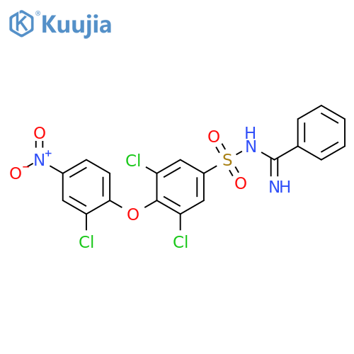 Benzenecarboximidamide, N-[[3,5-dichloro-4-(2-chloro-4-nitrophenoxy)phenyl]sulfonyl]- structure