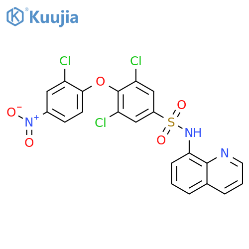 Benzenesulfonamide, 3,5-dichloro-4-(2-chloro-4-nitrophenoxy)-N-8-quinolinyl- structure