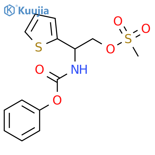 Carbamic acid, [2-[(methylsulfonyl)oxy]-1-(2-thienyl)ethyl]-, phenyl ester structure