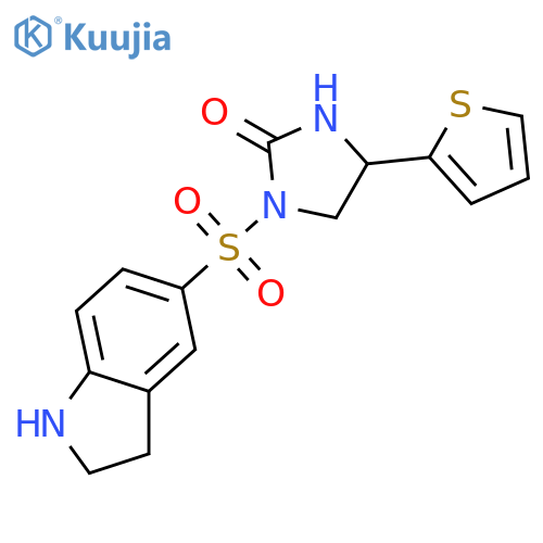 2-Imidazolidinone, 1-[(2,3-dihydro-1H-indol-5-yl)sulfonyl]-4-(2-thienyl)- structure