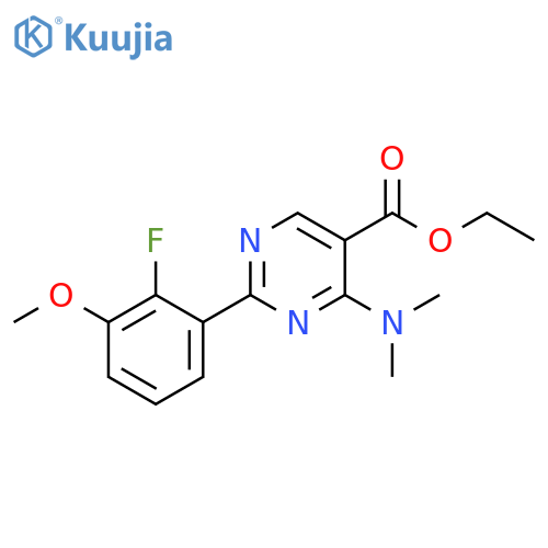 5-Pyrimidinecarboxylic acid, 4-(dimethylamino)-2-(2-fluoro-3-methoxyphenyl)-, ethyl ester structure