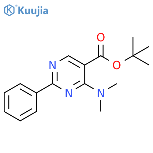 5-Pyrimidinecarboxylic acid, 4-(dimethylamino)-2-phenyl-,1,1-dimethylethyl ester structure