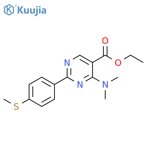 5-Pyrimidinecarboxylic acid,4-(dimethylamino)-2-[4-(methylthio)phenyl]-, ethyl ester structure