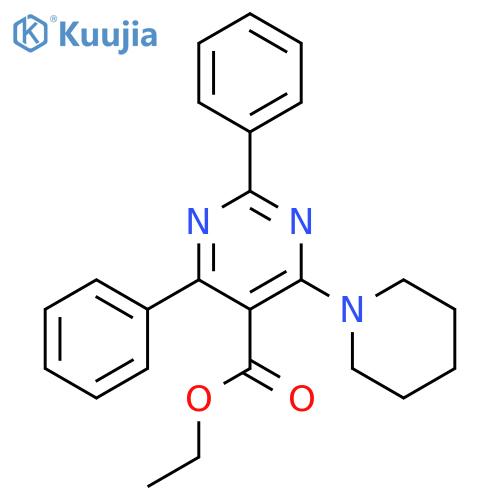 5-Pyrimidinecarboxylic acid, 2,4-diphenyl-6-(1-piperidinyl)-, ethyl ester structure