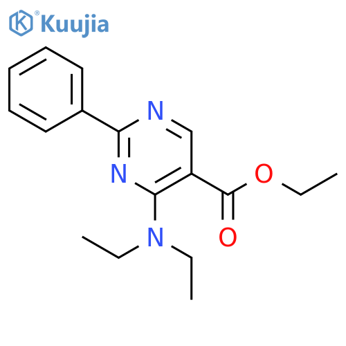 5-Pyrimidinecarboxylic acid, 4-(diethylamino)-2-phenyl-, ethyl ester structure