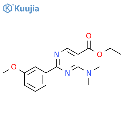 5-Pyrimidinecarboxylic acid, 4-(dimethylamino)-2-(3-methoxyphenyl)-, ethyl ester structure