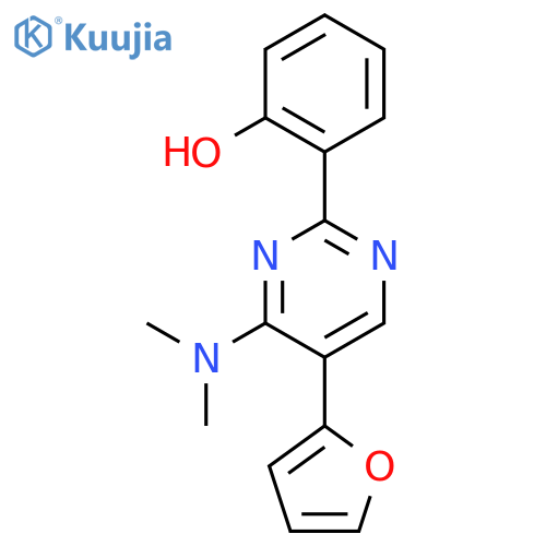 Phenol, 2-[4-(dimethylamino)-5-(2-furanyl)-2-pyrimidinyl]- structure