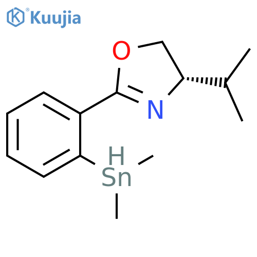 Oxazole, 2-[2-(dimethylstannyl)phenyl]-4,5-dihydro-4-(1-methylethyl)-,(4S)- structure