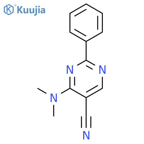 5-Pyrimidinecarbonitrile, 4-(dimethylamino)-2-phenyl- structure