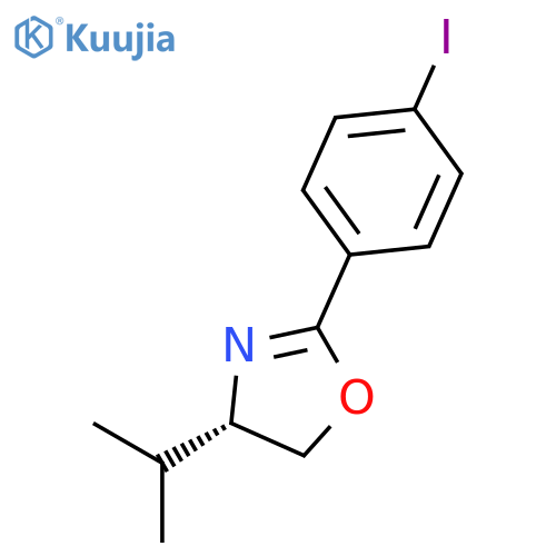 Oxazole, 4,5-dihydro-2-(4-iodophenyl)-4-(1-methylethyl)-, (4S)- structure