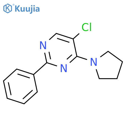 Pyrimidine, 5-chloro-2-phenyl-4-(1-pyrrolidinyl)- structure
