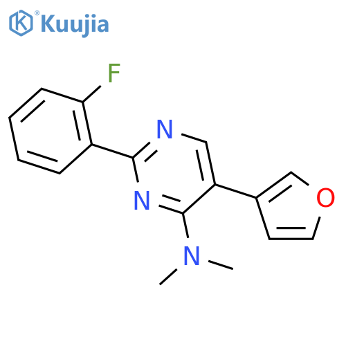 4-Pyrimidinamine, 2-(2-fluorophenyl)-5-(3-furanyl)-N,N-dimethyl- structure