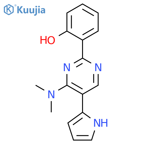 Phenol, 2-[4-(dimethylamino)-5-(1H-pyrrol-2-yl)-2-pyrimidinyl]- structure