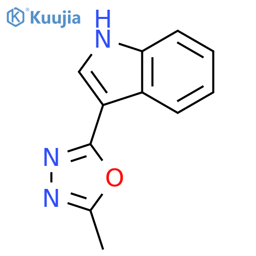 3-(5-methyl-1,3,4-oxadiazol-2-yl)-1H-indole structure