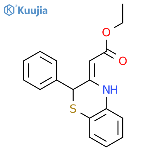 Acetic acid, (2-phenyl-2H-1,4-benzothiazin-3(4H)-ylidene)-, ethyl ester structure