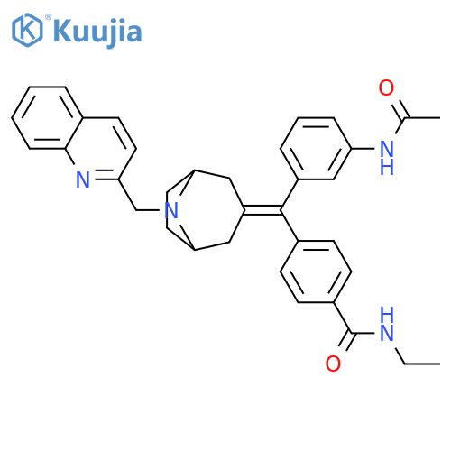 Benzamide,4-[[3-(acetylamino)phenyl][8-(2-quinolinylmethyl)-8-azabicyclo[3.2.1]oct-3-ylidene]methyl]-N-ethyl- structure