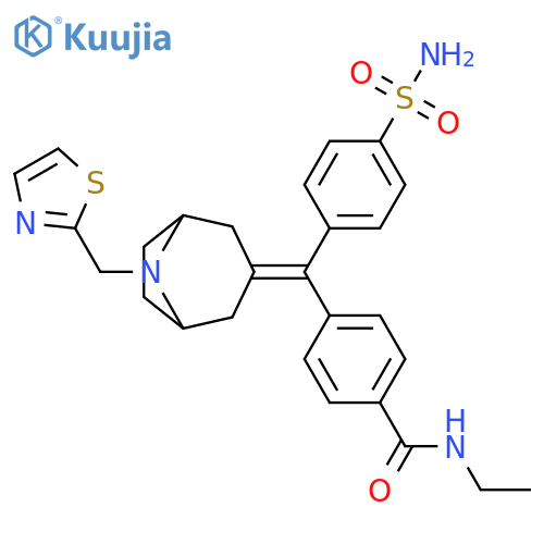Benzamide, 4-[[4-(aminosulfonyl)phenyl][8-(2-thiazolylmethyl)-8-azabicyclo[3.2.1]oct-3-ylidene]methyl]-N-ethyl- structure