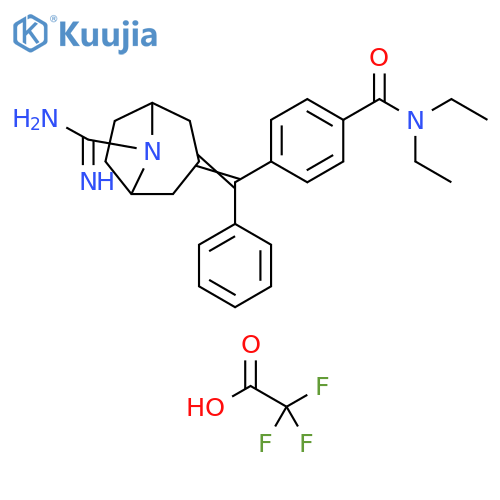 Benzamide, 4-[[8-(aminoiminomethyl)-8-azabicyclo[3.2.1]oct-3-ylidene]phenylmethyl]-N,N-diethyl-, 2,2,2-trifluoroacetate (1:1) structure
