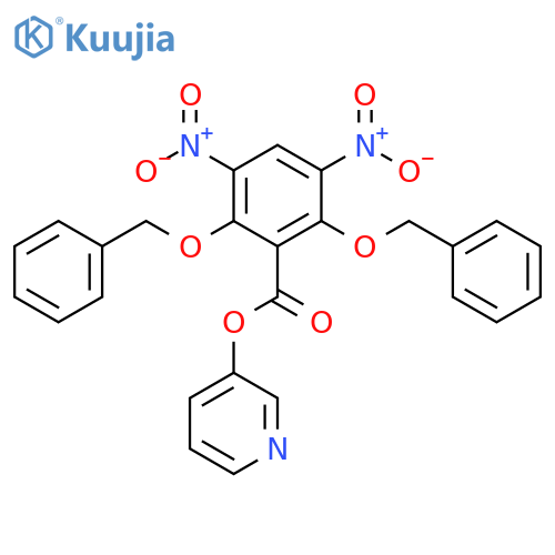 Benzoic acid, 3,5-dinitro-2,6-bis(phenylmethoxy)-, 3-pyridinyl ester structure