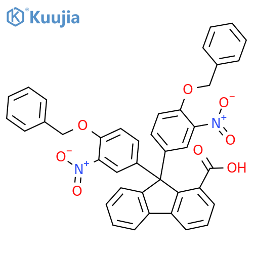 9H-Fluorene-1-carboxylic acid, 9,9-bis[3-nitro-4-(phenylmethoxy)phenyl]- structure
