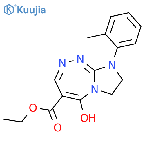 7H-Imidazo[2,1-c][1,2,4]triazepine-4-carboxylic acid,8,9-dihydro-5-hydroxy-9-(2-methylphenyl)-, ethyl ester structure