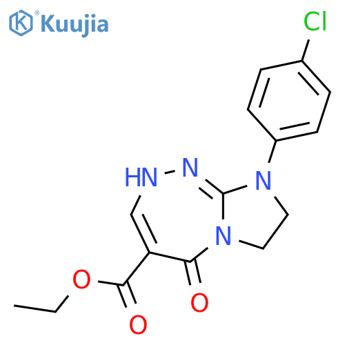 5H-Imidazo[2,1-c][1,2,4]triazepine-4-carboxylic acid, 9-(4-chlorophenyl)-2,7,8,9-tetrahydro-5-oxo-, ethyl ester structure