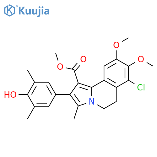 Pyrrolo[2,1-a]isoquinoline-1-carboxylic acid,7-chloro-5,6-dihydro-2-(4-hydroxy-3,5-dimethylphenyl)-8,9-dimethoxy-3-methyl-, methyl ester structure