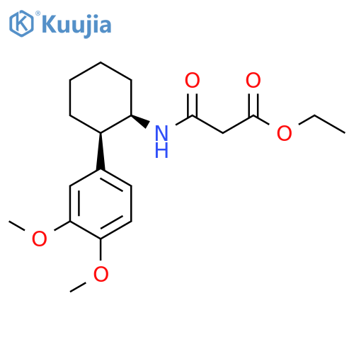 Propanoic acid, 3-[[(1R,2R)-2-(3,4-dimethoxyphenyl)cyclohexyl]amino]-3-oxo-, ethyl ester structure