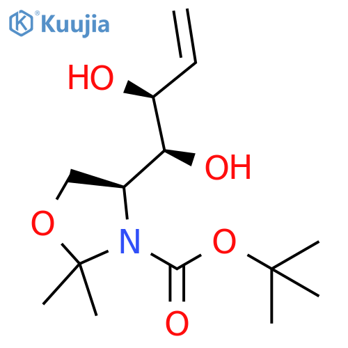 3-Oxazolidinecarboxylic acid, 4-[(1S,2S)-1,2-dihydroxy-3-buten-1-yl]-2,2-dimethyl-, 1,1-dimethylethyl ester, (4S)- structure