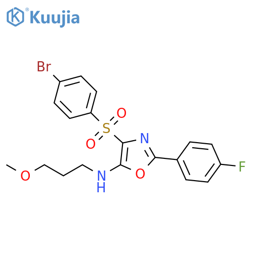 4-(4-bromobenzenesulfonyl)-2-(4-fluorophenyl)-N-(3-methoxypropyl)-1,3-oxazol-5-amine structure