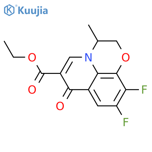Ethyl 9,10-difluoro-3-methyl-7-oxo-3,7-dihydro-2H-[1,4]oxazino[2,3,4-ij]quinoline-6-carboxylate structure