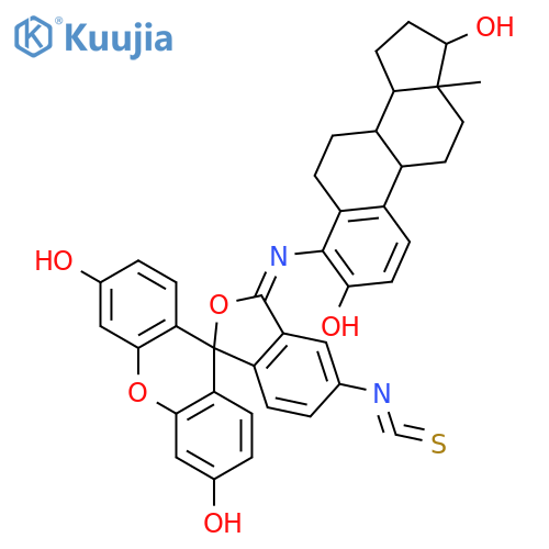 Spiro[isobenzofuran-1(3H),9'-[9H]xanthene]-3',6'-diol,3-[[(17b)-3,17-dihydroxyestra-1,3,5(10)-trien-4-yl]imino]-5(or6)-isothiocyanato- (9CI) structure