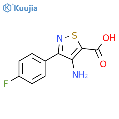 4-amino-3-(4-fluorophenyl)-1,2-thiazole-5-carboxylic acid structure