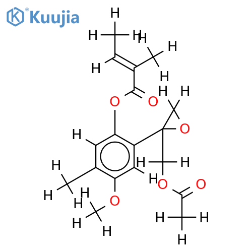 2-Me ether,5-tigloyl,9-Ac-9,10-Epoxy-p-mentha-1,3,5-triene-2,5,9-triol structure